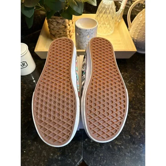 Vans Tropical Print Authentic Low-Top Sneakers With Flamingo & Checker Design - Picture 5 of 7